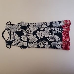 Blue floral sleeveless summer dress